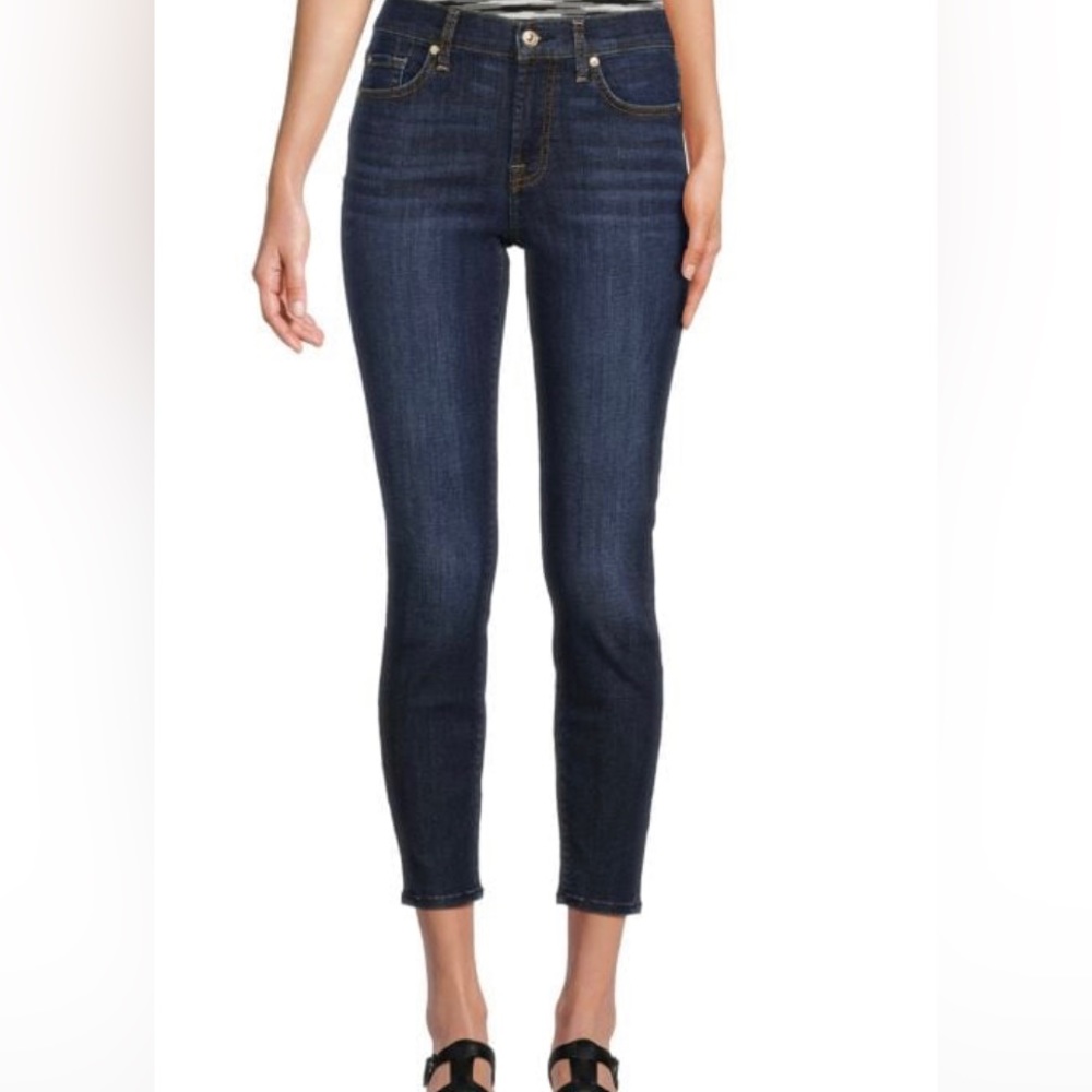 7 FOR ALL MANKIND Gwenevere Mid Rise Ankle Skinny Jeans, Size 26, Like New